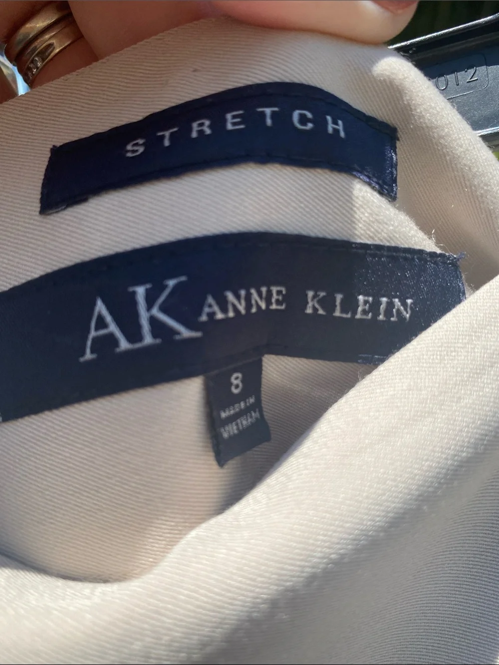 Anne Klein Stretch Cream Pencil Skirt